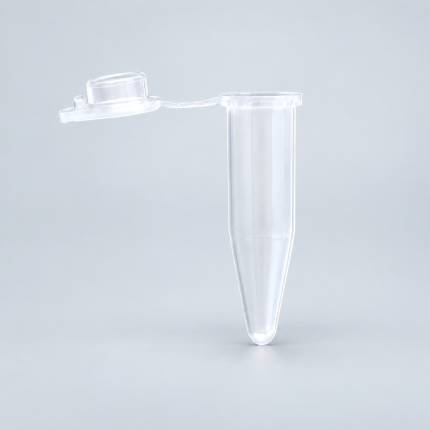 Endo 1.5 mL polypropylene microcentrifuge tube with attached open lid; pack of 500